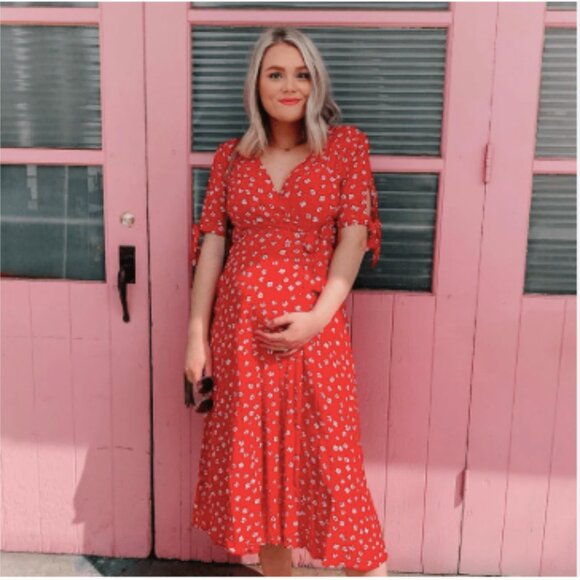 Seraphine Bessie Midi Wrap Dress Floral Maternity - Picture 1 of 13